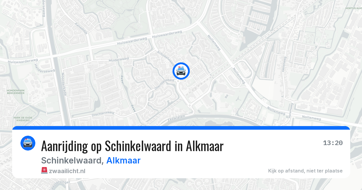 Aanrijding op Schinkelwaard in Alkmaar — 2 aug 2026