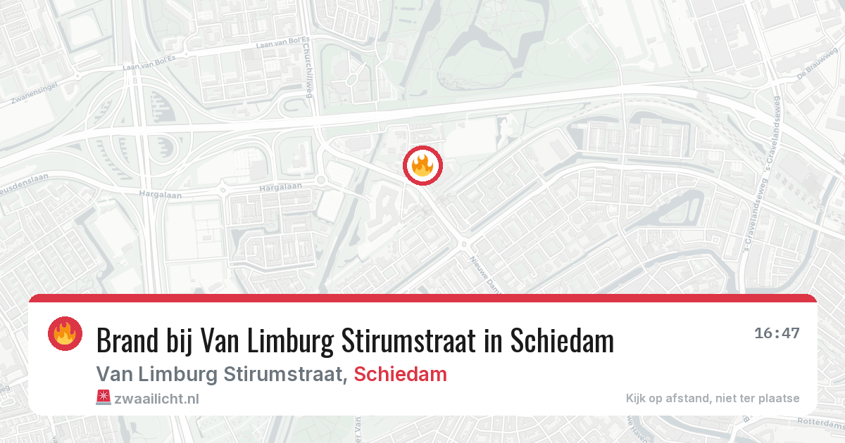 Brand bij Van Limburg Stirumstraat in Schiedam — 29 mei 2026