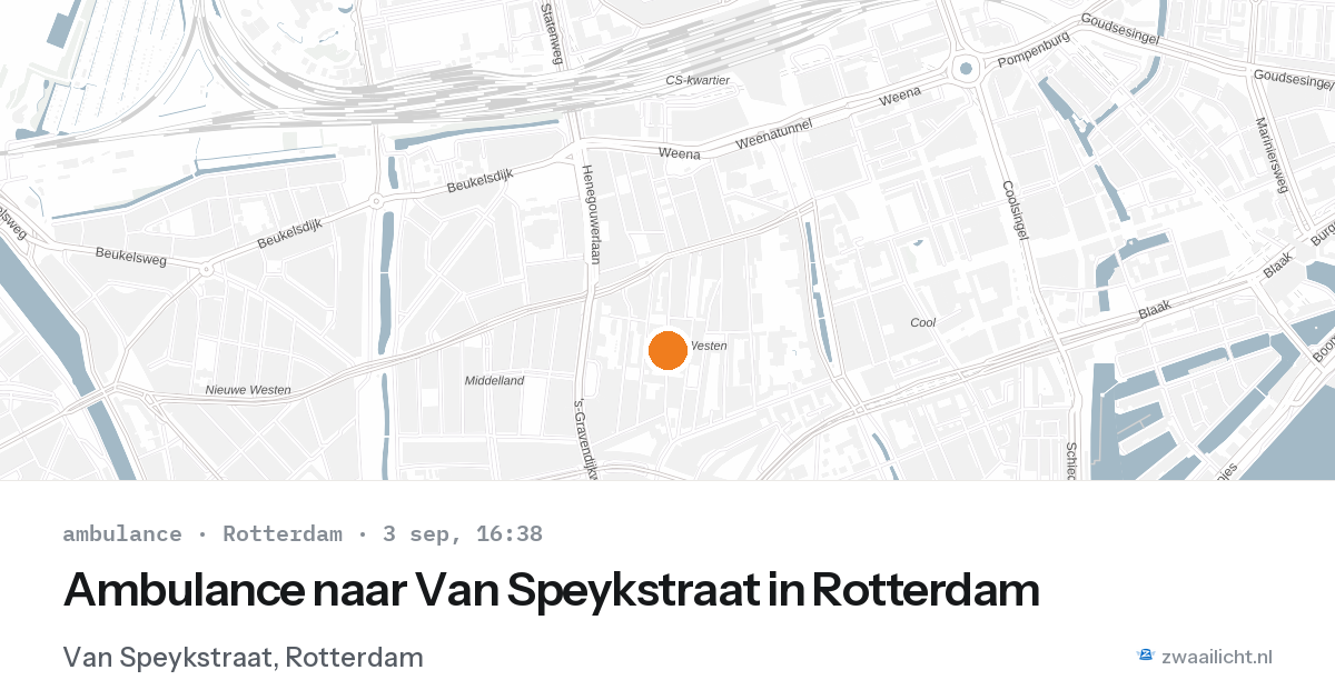 Ambulance naar Van Speykstraat in Rotterdam — 3 sep 2026