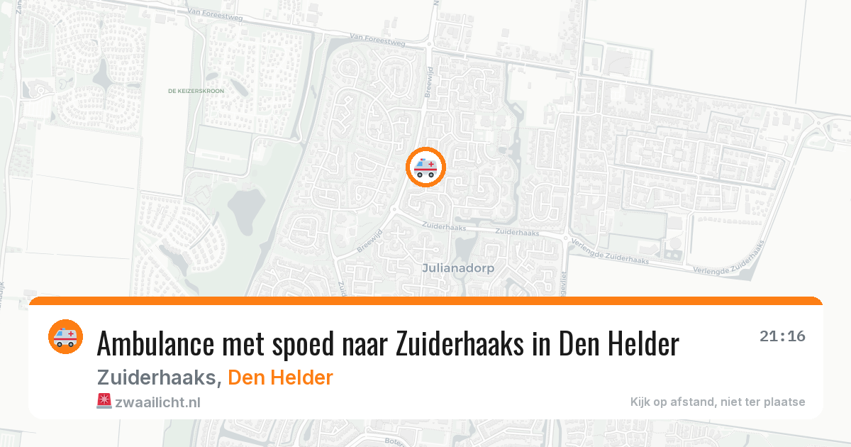 Ambulance met spoed naar Zuiderhaaks in Den Helder — 4 mei 2026