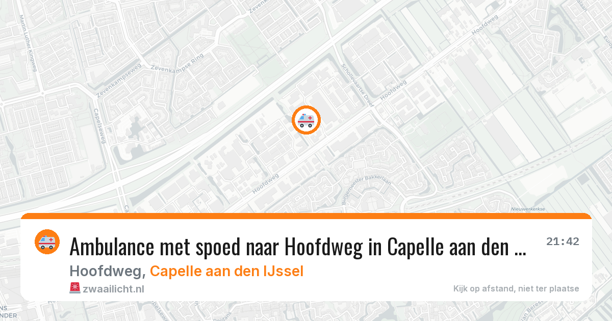 Ambulance met spoed naar Hoofdweg in Capelle aan den IJssel — 27 mei 2026