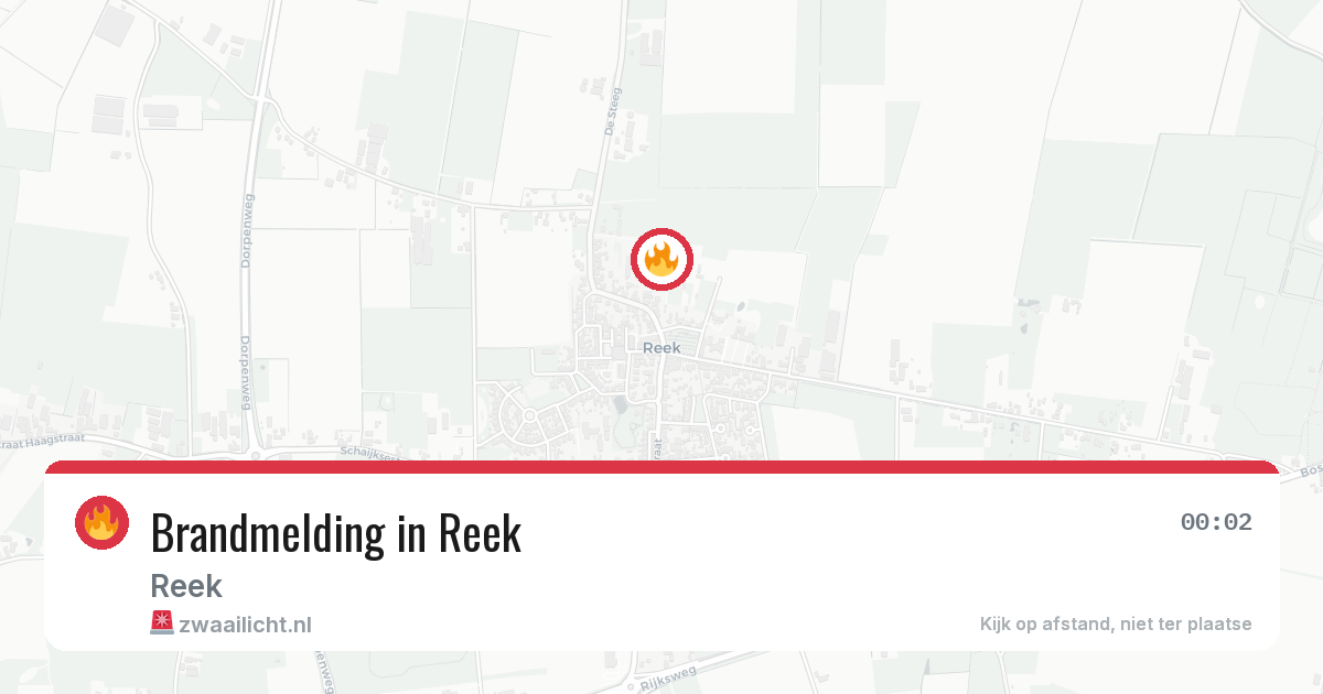 Brandmelding in Reek — 19 jun 2026