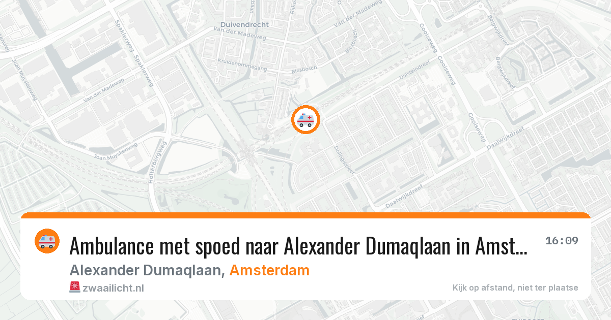 Ambulance met spoed naar Alexander Dumaqlaan in Amsterdam — 6 jun 2026