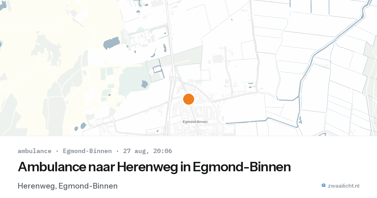 Ambulance naar Herenweg in Egmond-Binnen — 27 aug 2026