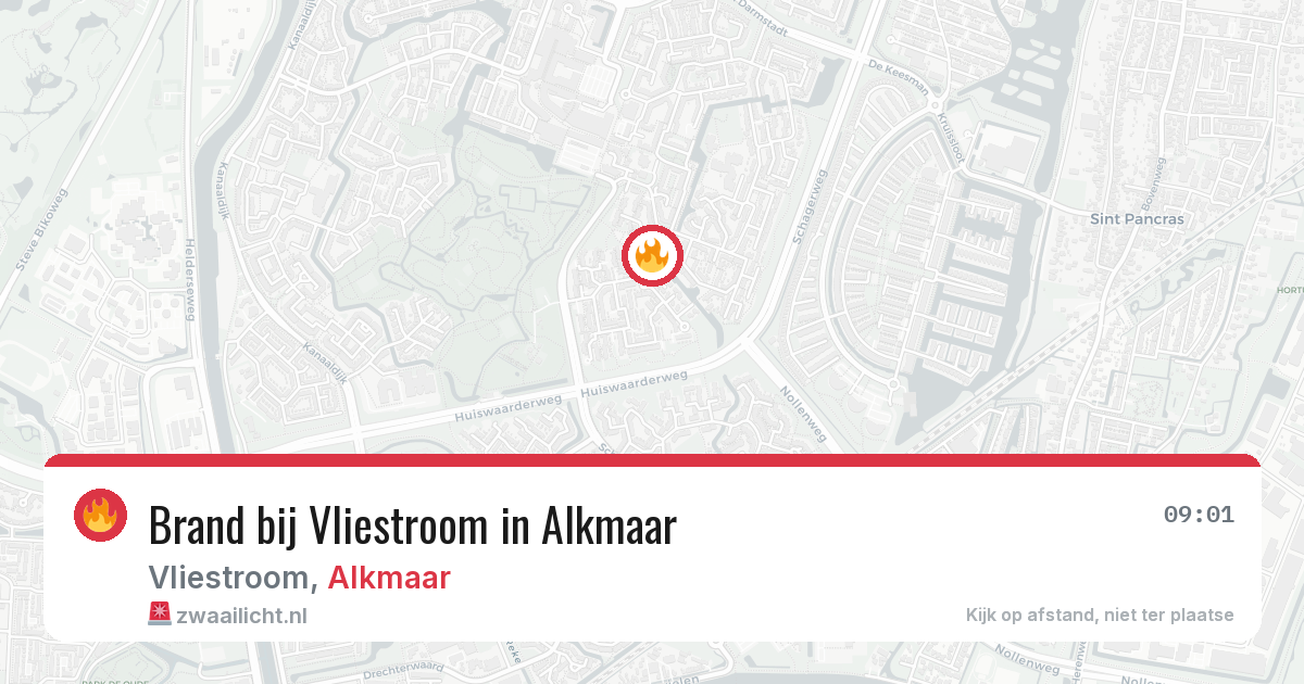 Brand bij Vliestroom in Alkmaar — 17 jul 2026