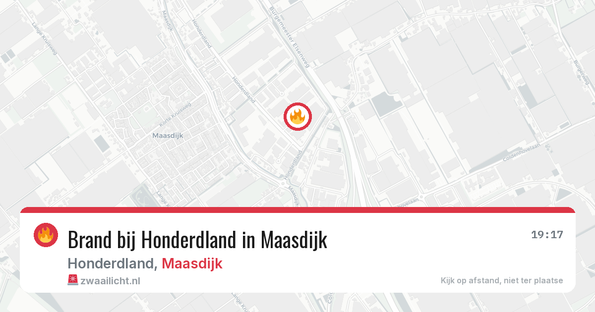 Brand bij Honderdland in Maasdijk — 18 jul 2026