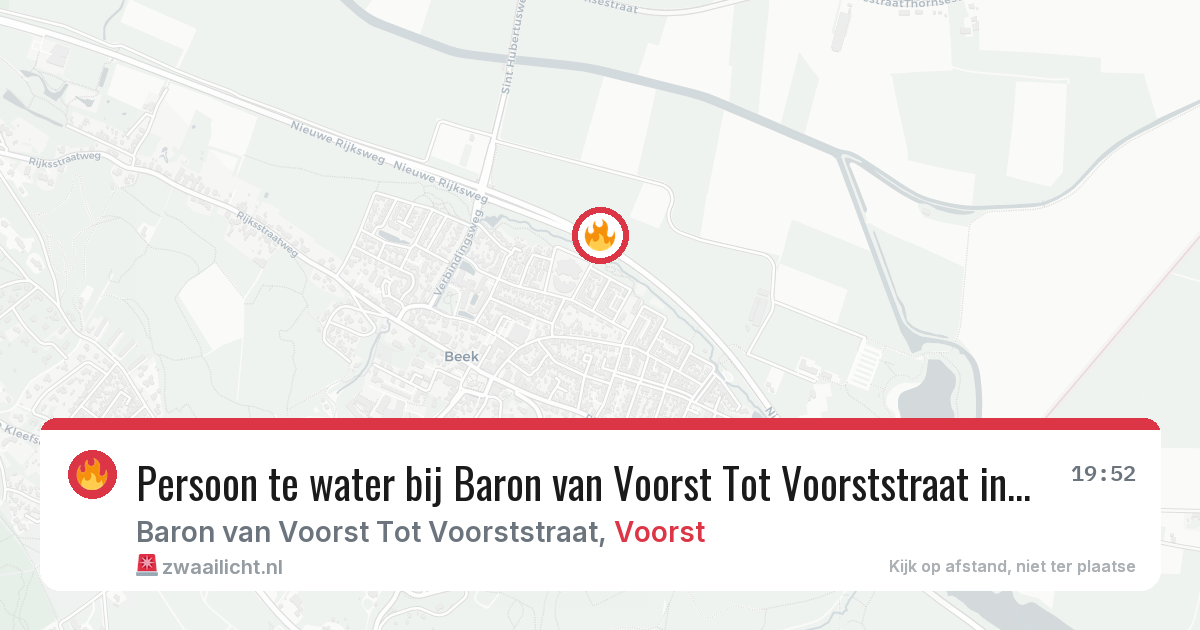 Persoon te water bij Baron van Voorst Tot Voorststraat in Voorst — 29 jul 2026