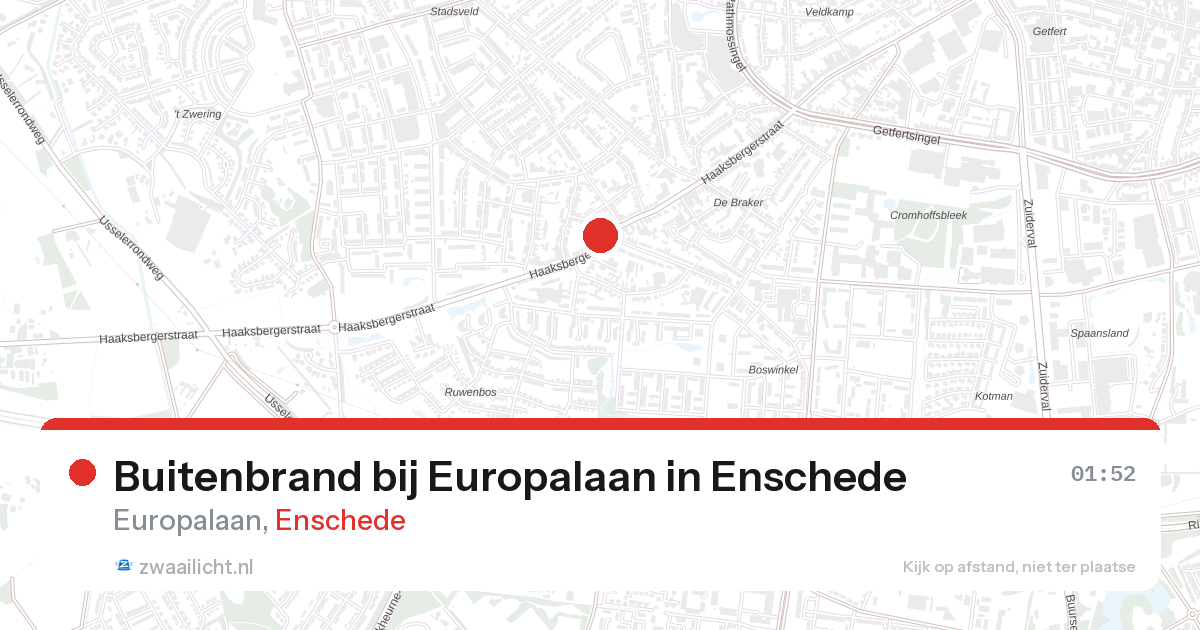 Buitenbrand bij Europalaan in Enschede — 26 aug 2026