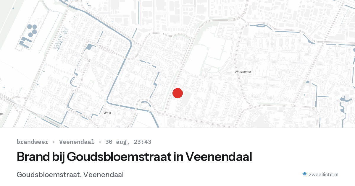 Brand bij Goudsbloemstraat in Veenendaal — 30 aug 2026