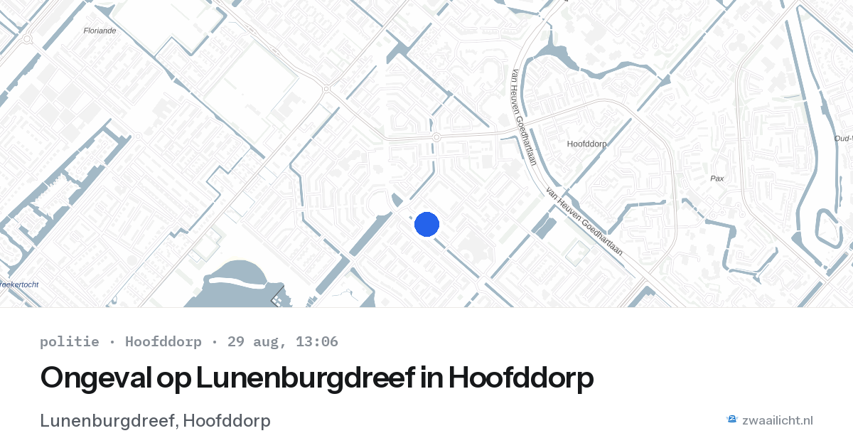 Ongeval op Lunenburgdreef in Hoofddorp — 29 aug 2026