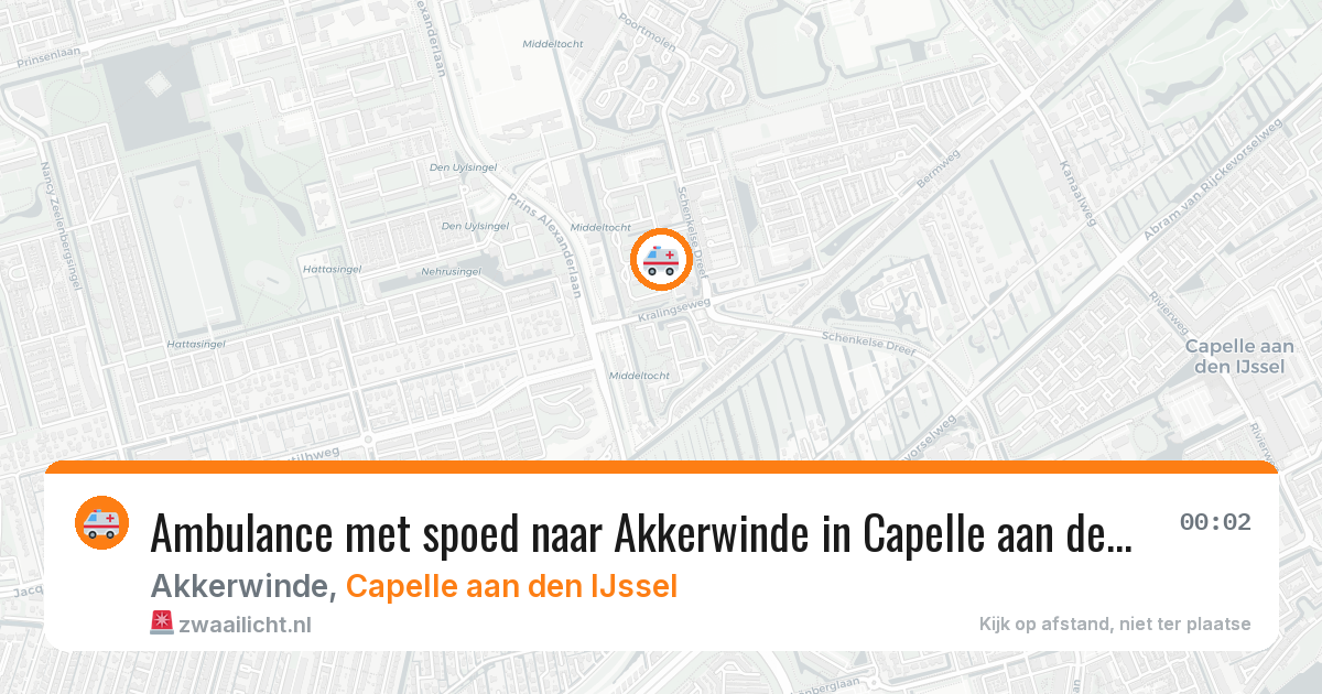 Ambulance met spoed naar Akkerwinde in Capelle aan den IJssel — 6 aug 2026