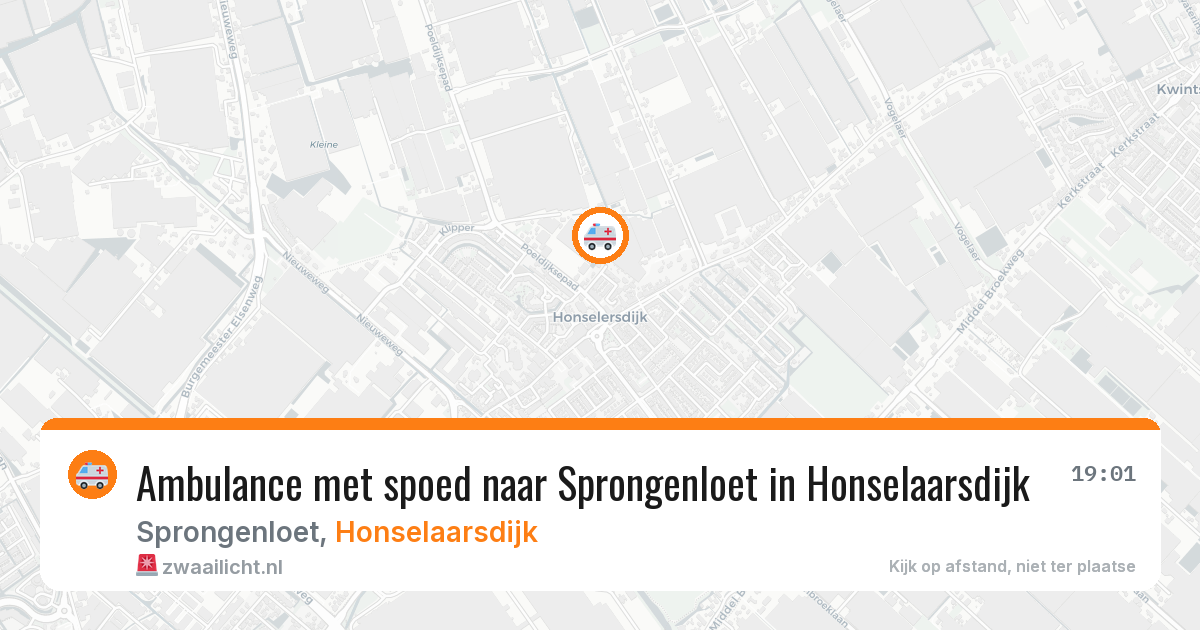 Ambulance met spoed naar Sprongenloet in Honselaarsdijk — 3 aug 2026