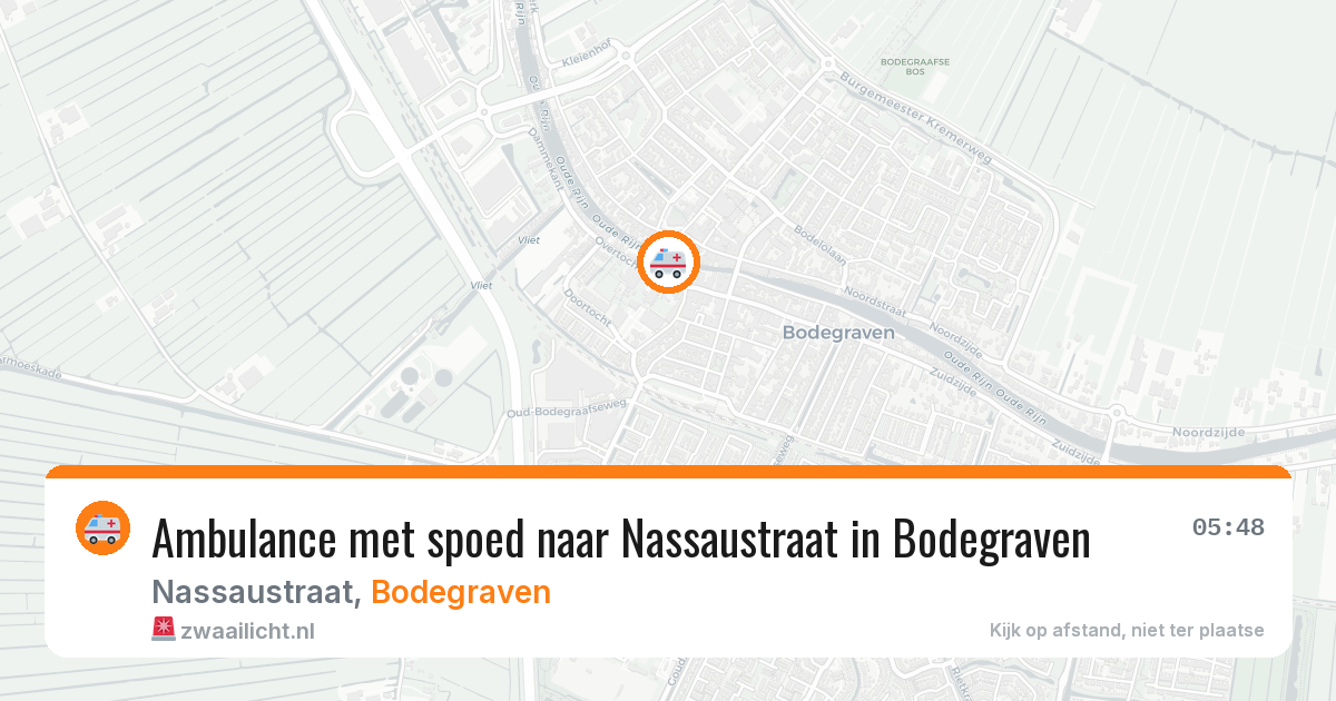 Ambulance met spoed naar Nassaustraat in Bodegraven — 11 jun 2026