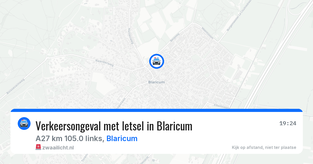 Verkeersongeval met letsel in Blaricum — 13 apr 2026
