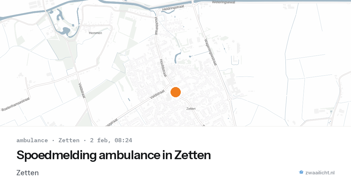 Spoedmelding ambulance in Zetten — 2 feb 2026