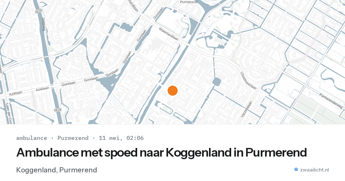 Ambulance met spoed naar Koggenland in Purmerend — 11 mei 2026