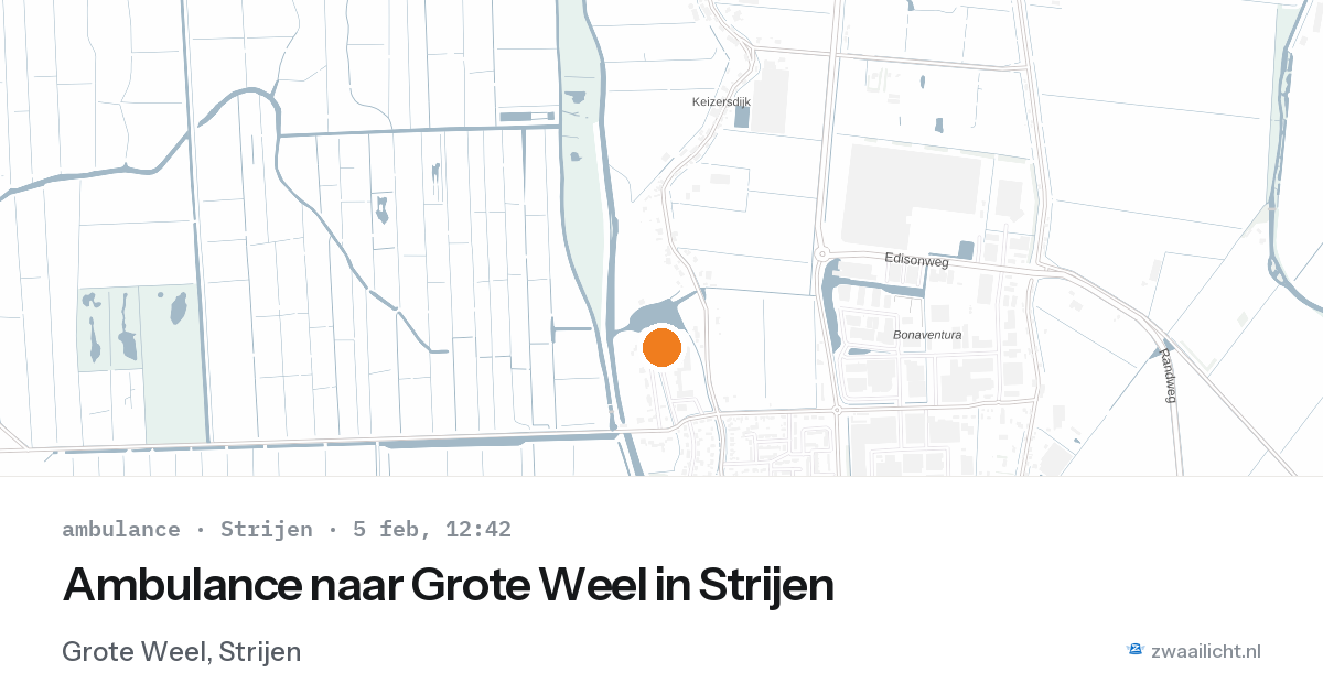 Ambulance naar Grote Weel in Strijen — 5 feb 2026