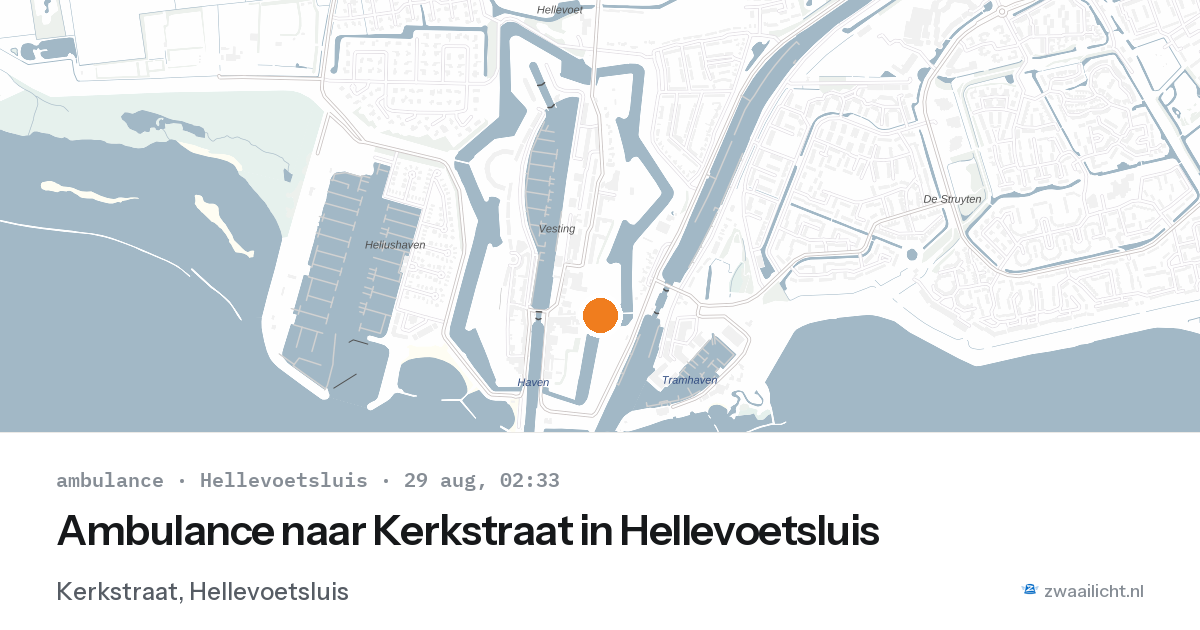 Ambulance naar Kerkstraat in Hellevoetsluis — 29 aug 2026