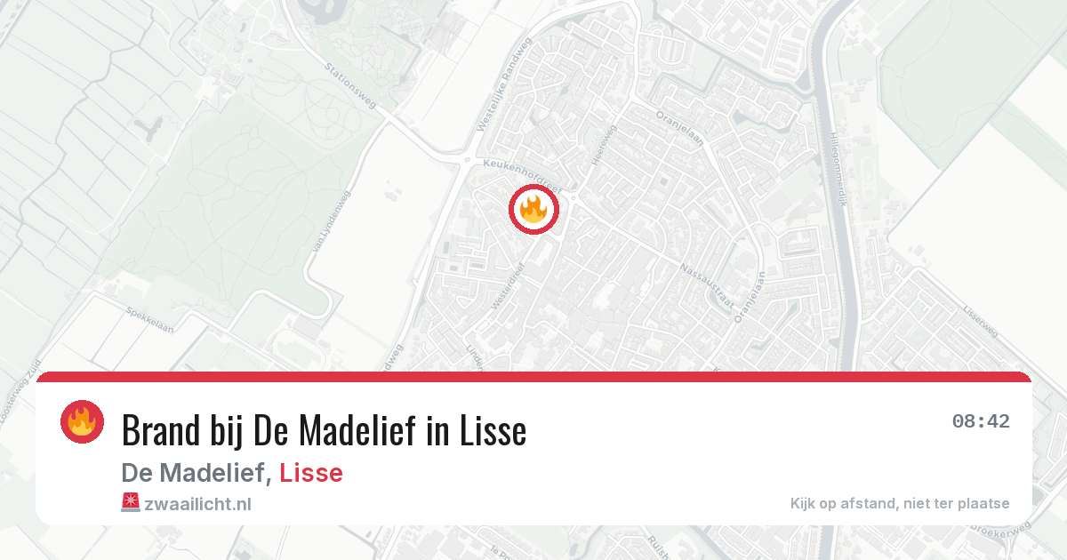 Brand bij De Madelief in Lisse — 19 jun 2026