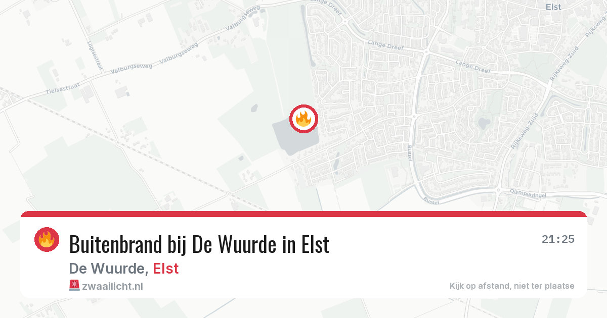 Buitenbrand bij De Wuurde in Elst — 7 aug 2026