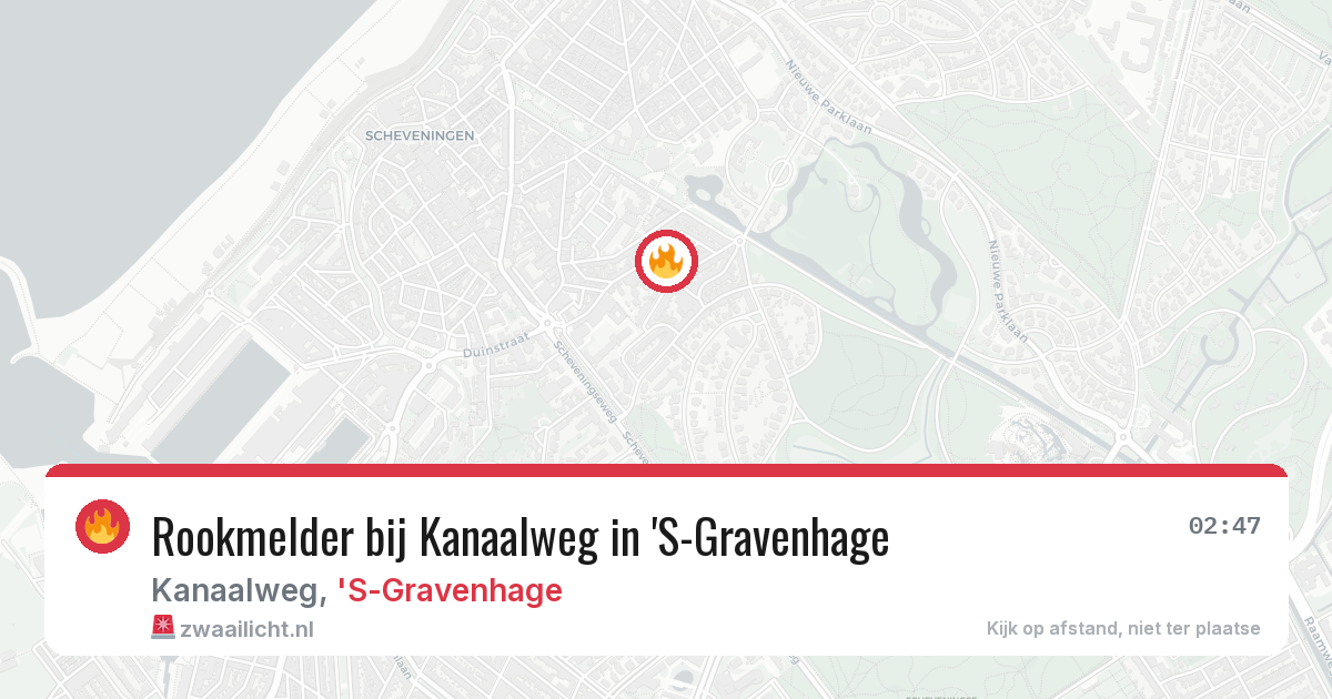 Rookmelder bij Kanaalweg in 'S-Gravenhage — 11 mei 2026