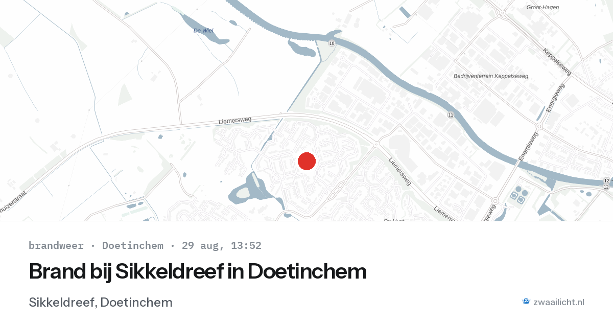 Brand bij Sikkeldreef in Doetinchem — 29 aug 2026