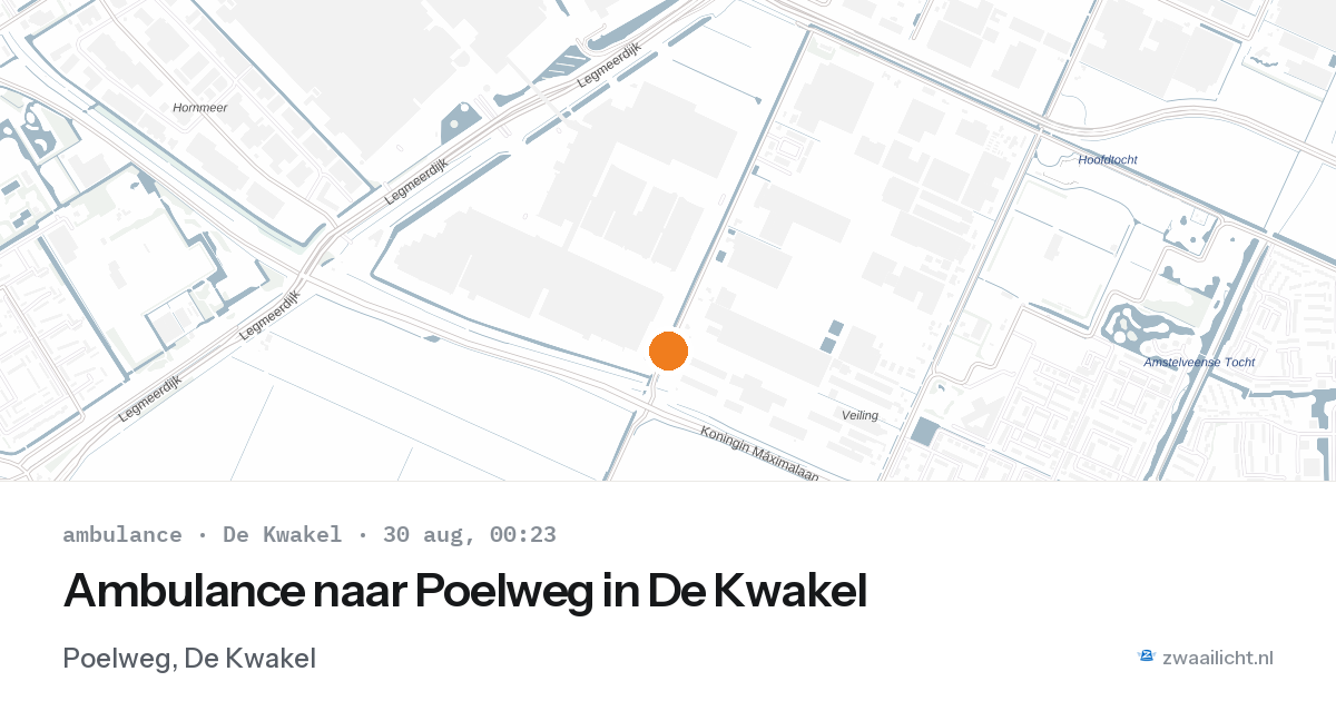 Ambulance naar Poelweg in De Kwakel — 29 aug 2026