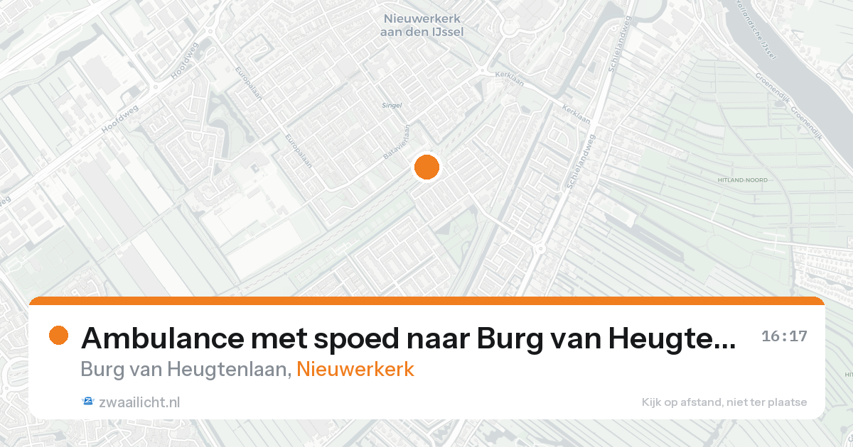 Ambulance met spoed naar Burg van Heugtenlaan in Nieuwerkerk — 14 aug 2026