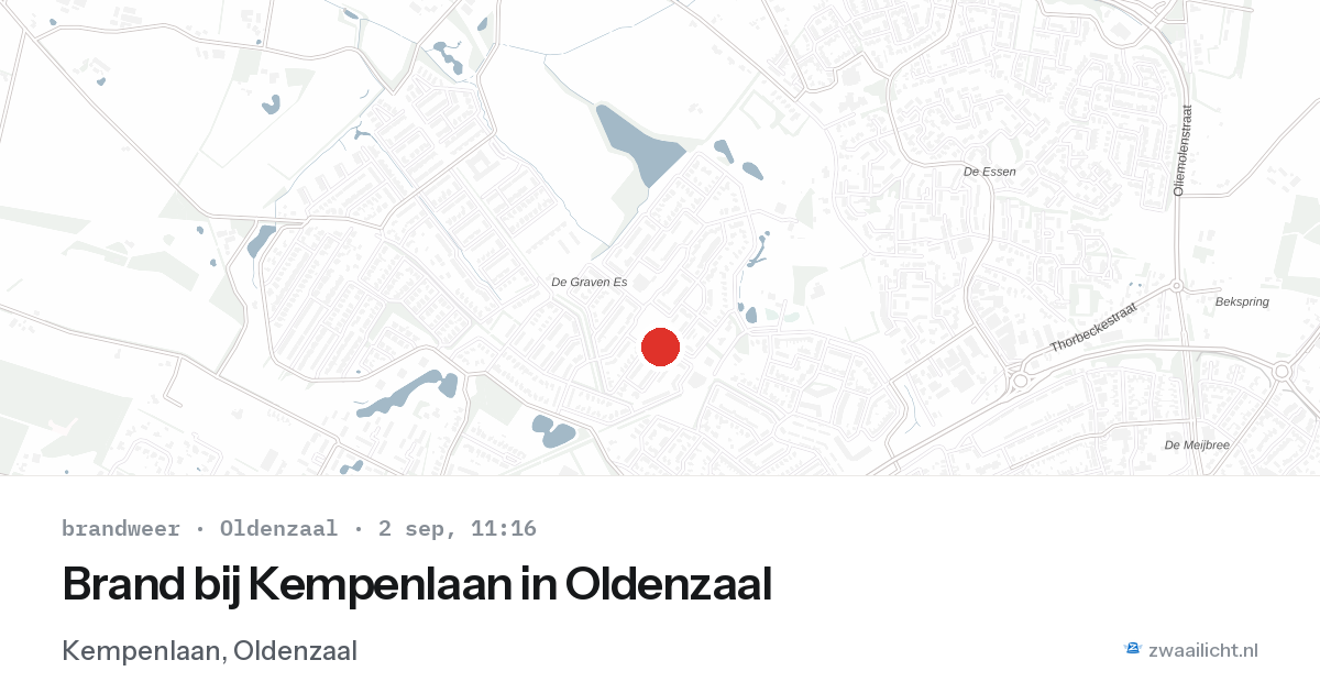 Brand bij Kempenlaan in Oldenzaal — 2 sep 2026