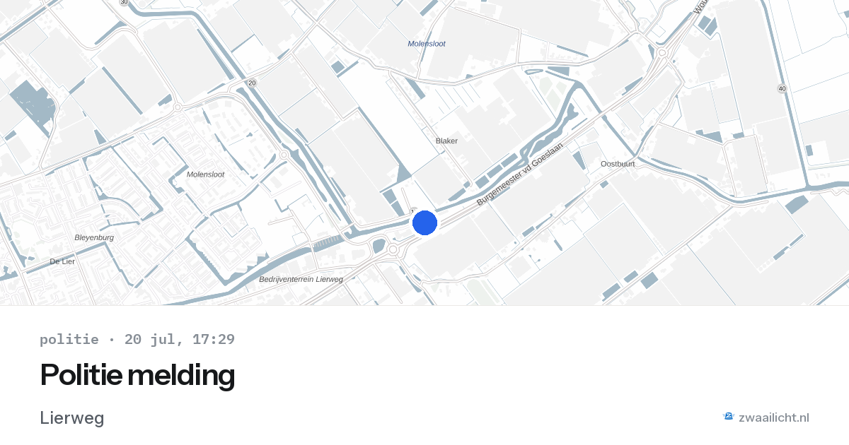 Politie melding — 20 jul 2026
