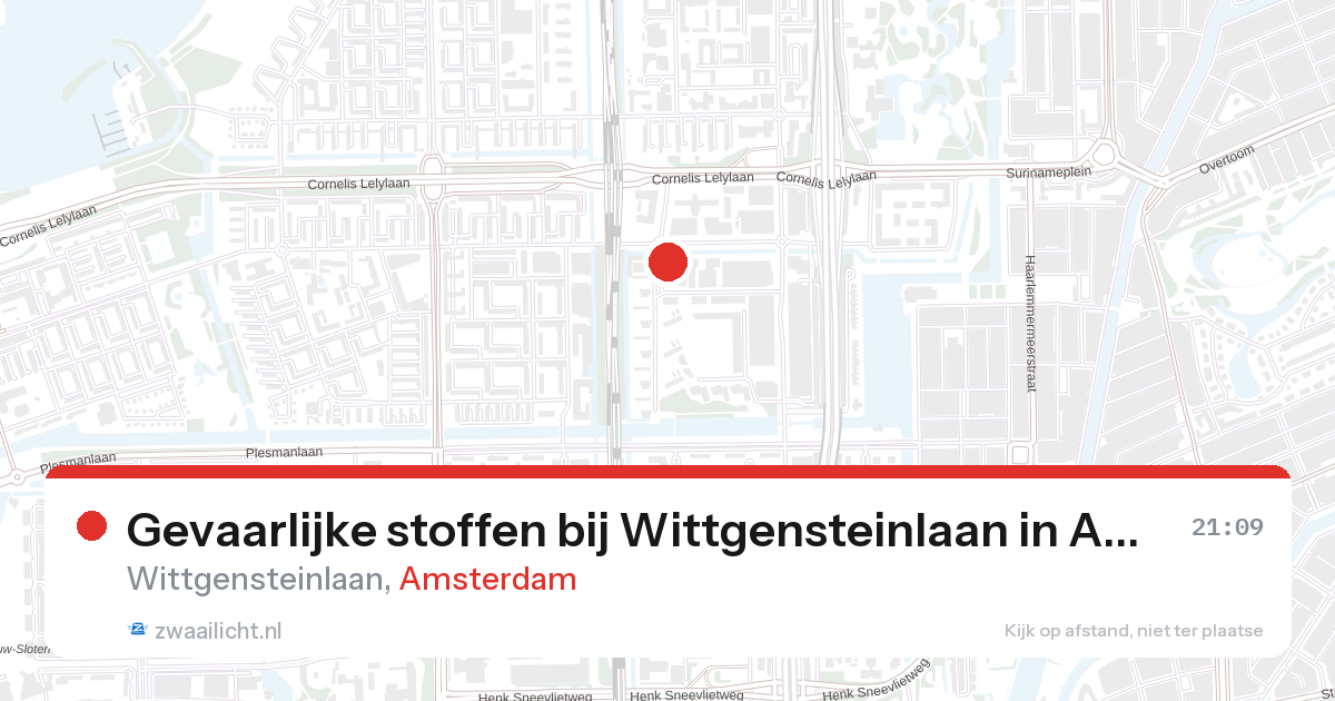 Gevaarlijke stoffen bij Wittgensteinlaan in Amsterdam — 23 jun 2026
