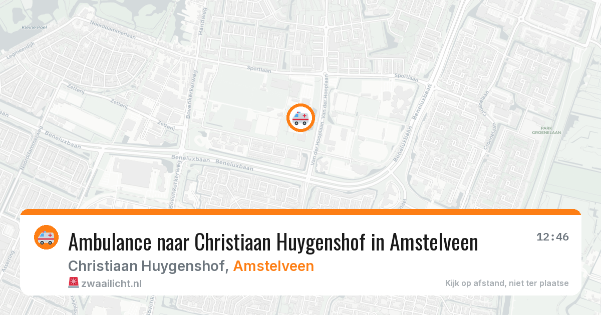 Ambulance naar Christiaan Huygenshof in Amstelveen — 27 jun 2026