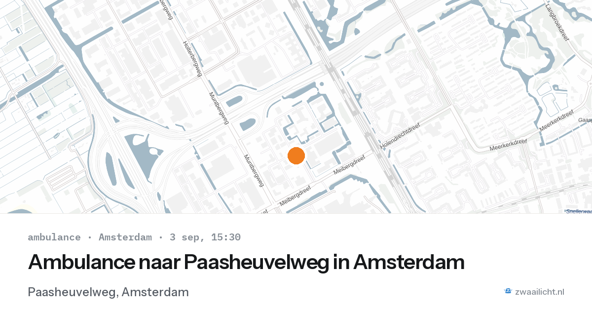 Ambulance naar Paasheuvelweg in Amsterdam — 3 sep 2026