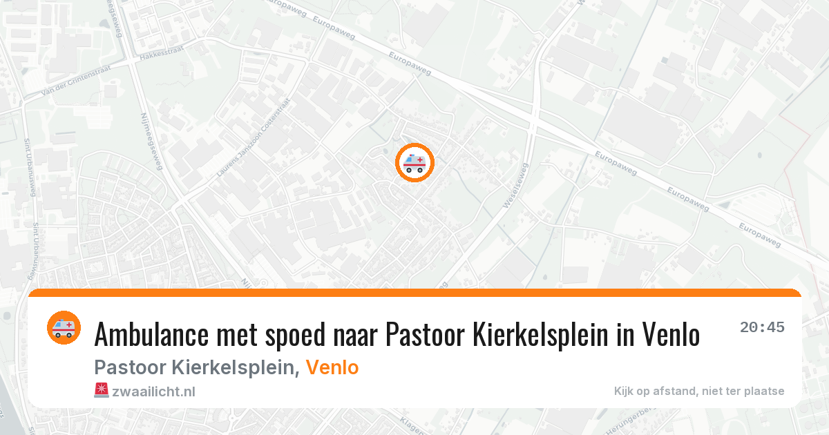 Ambulance met spoed naar Pastoor Kierkelsplein in Venlo — 30 jul 2026