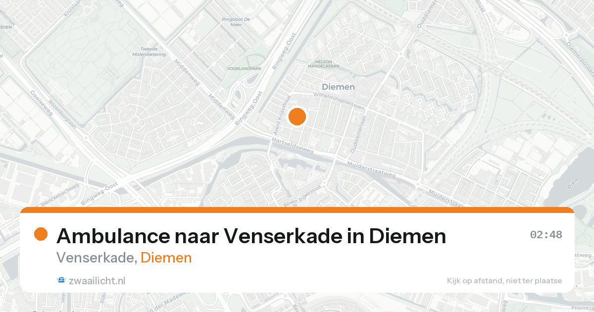 Ambulance naar Venserkade in Diemen — 18 aug 2026