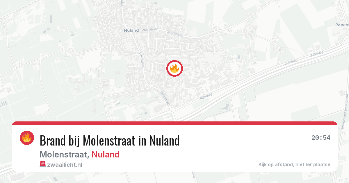 Brand bij Molenstraat in Nuland — 13 aug 2026