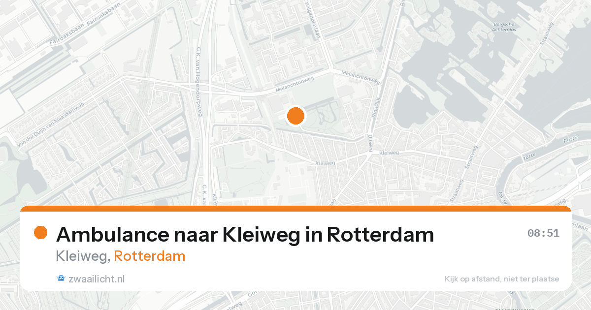 Ambulance naar Kleiweg in Rotterdam — 15 aug 2026