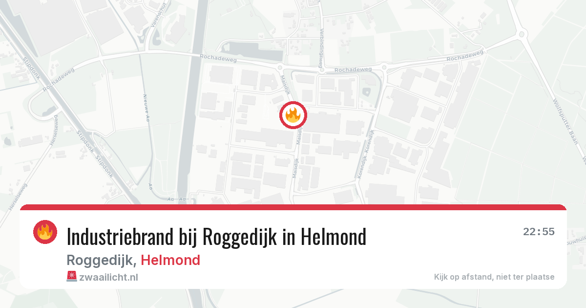 Industriebrand bij Roggedijk in Helmond — 9 mei 2026
