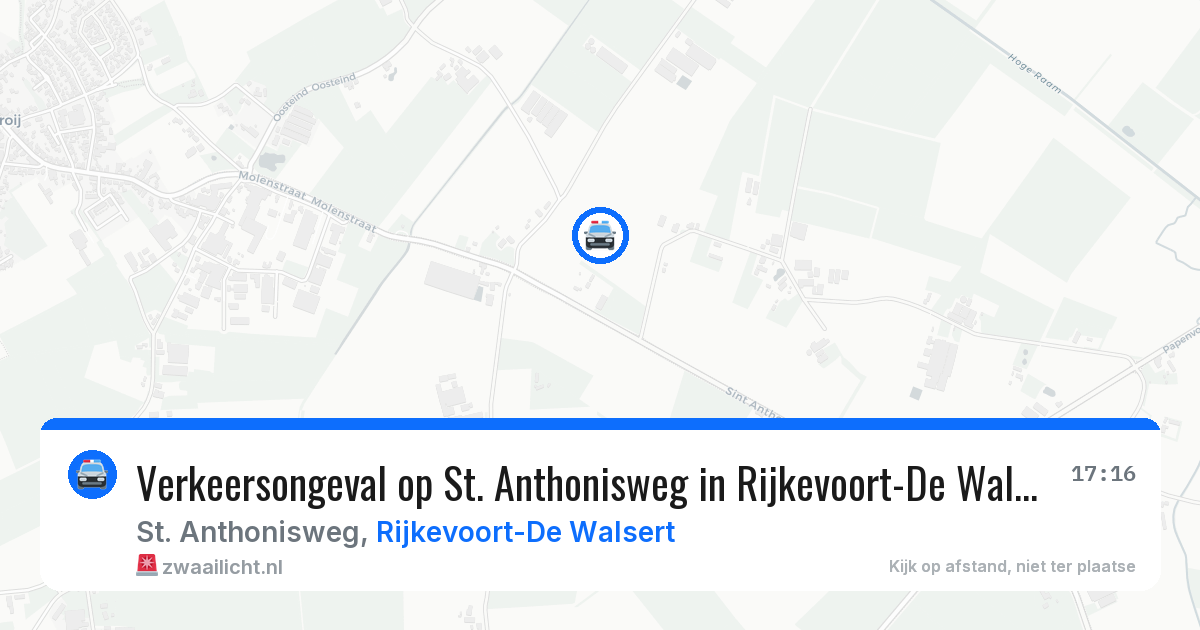 Verkeersongeval op St. Anthonisweg in Rijkevoort-De Walsert — 24 mrt 2026