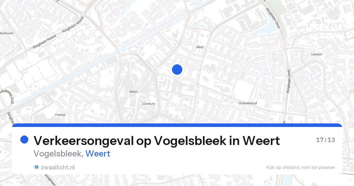 Verkeersongeval op Vogelsbleek in Weert — 27 aug 2026