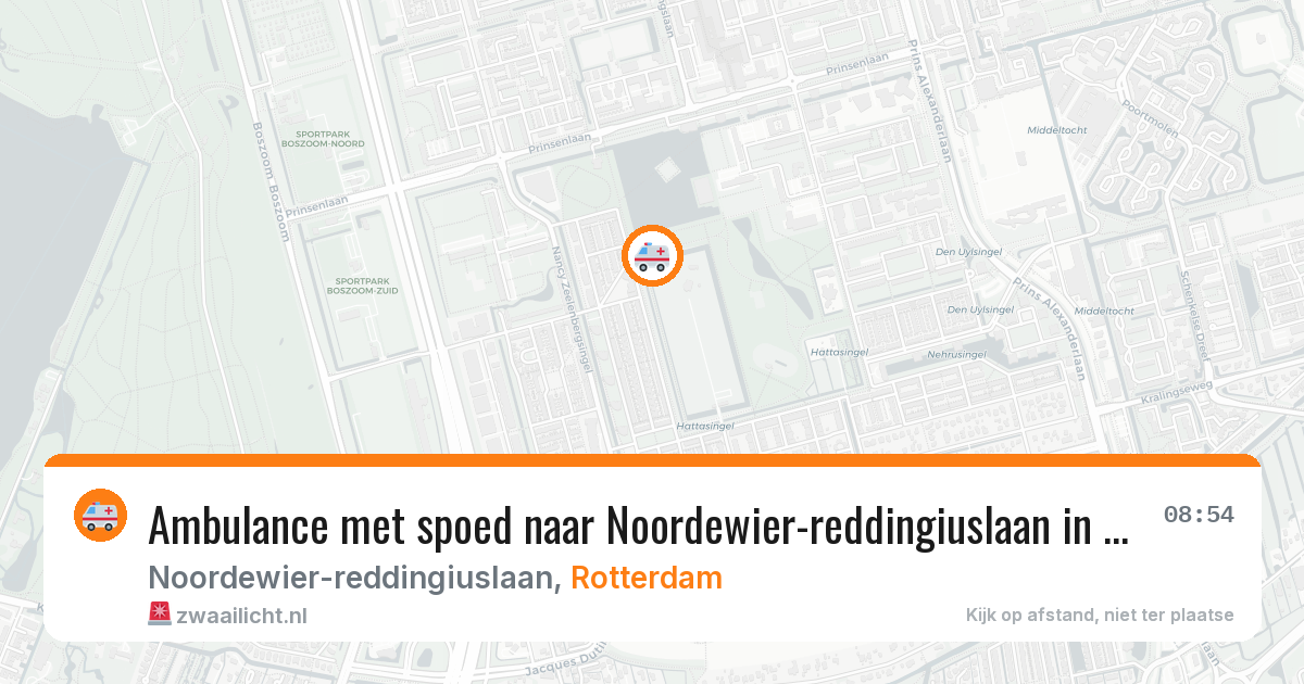 Ambulance met spoed naar Noordewier-reddingiuslaan in Rotterdam — 18 mei 2026