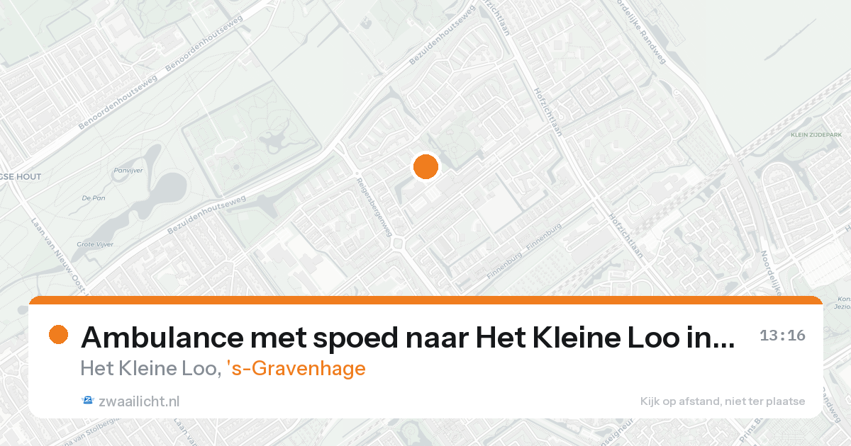 Ambulance met spoed naar Het Kleine Loo in 's-Gravenhage — 19 aug 2026