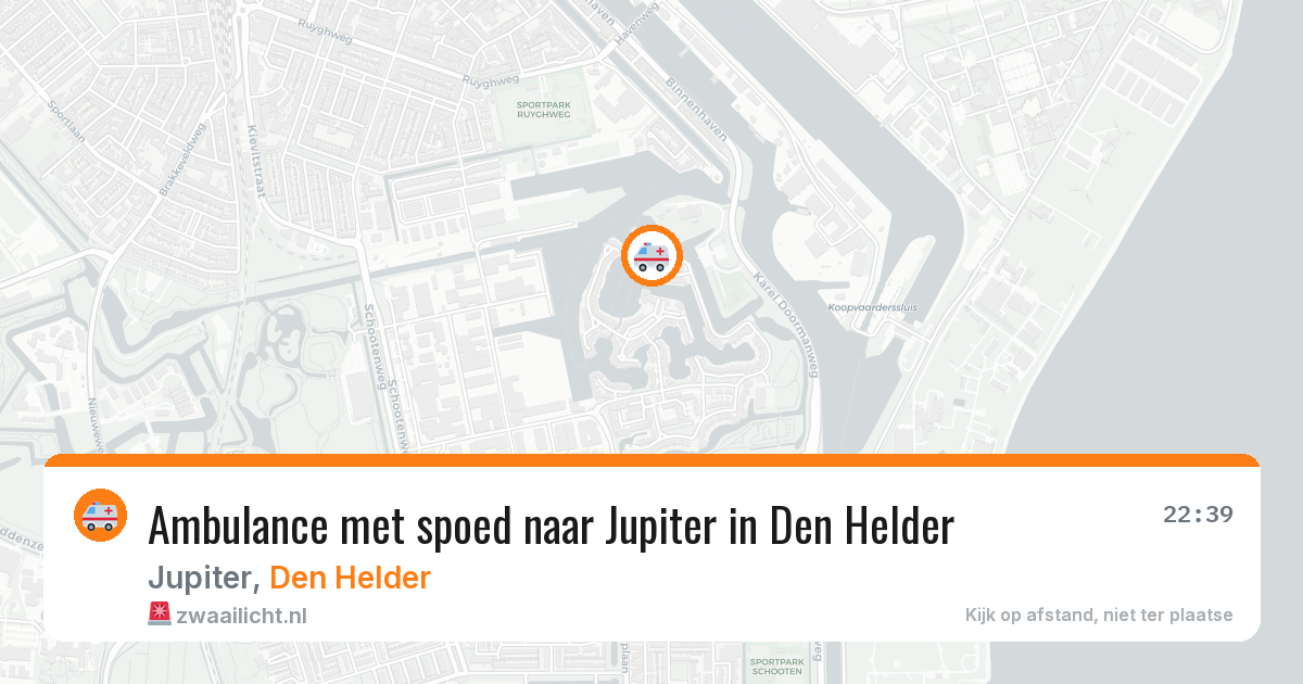 Ambulance met spoed naar Jupiter in Den Helder — 1 aug 2026