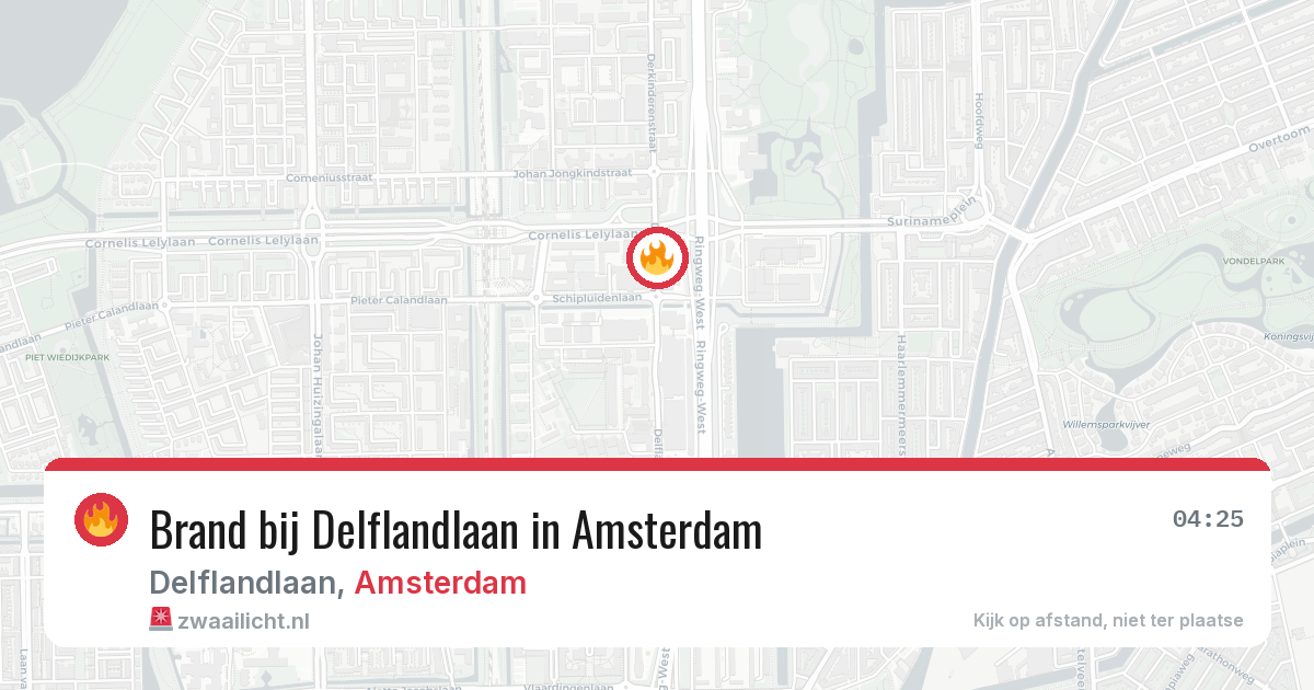 Brand bij Delflandlaan in Amsterdam — 13 aug 2026