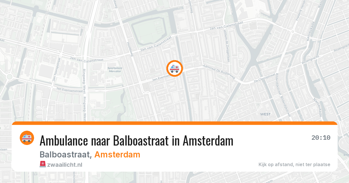 Ambulance naar Balboastraat in Amsterdam — 9 aug 2026