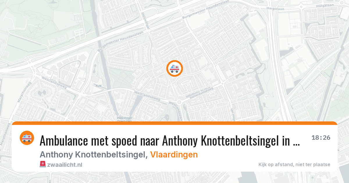 Ambulance met spoed naar Anthony Knottenbeltsingel in Vlaardingen — 25 jun 2026