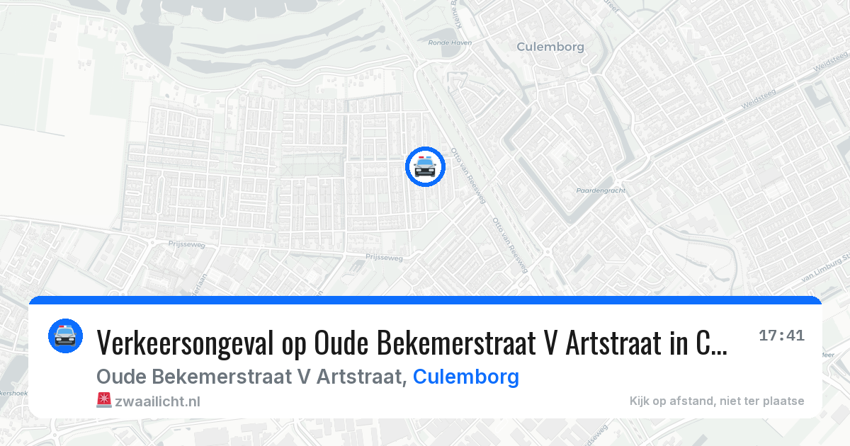 Verkeersongeval op Oude Bekemerstraat V Artstraat in Culemborg — 1 jul 2026