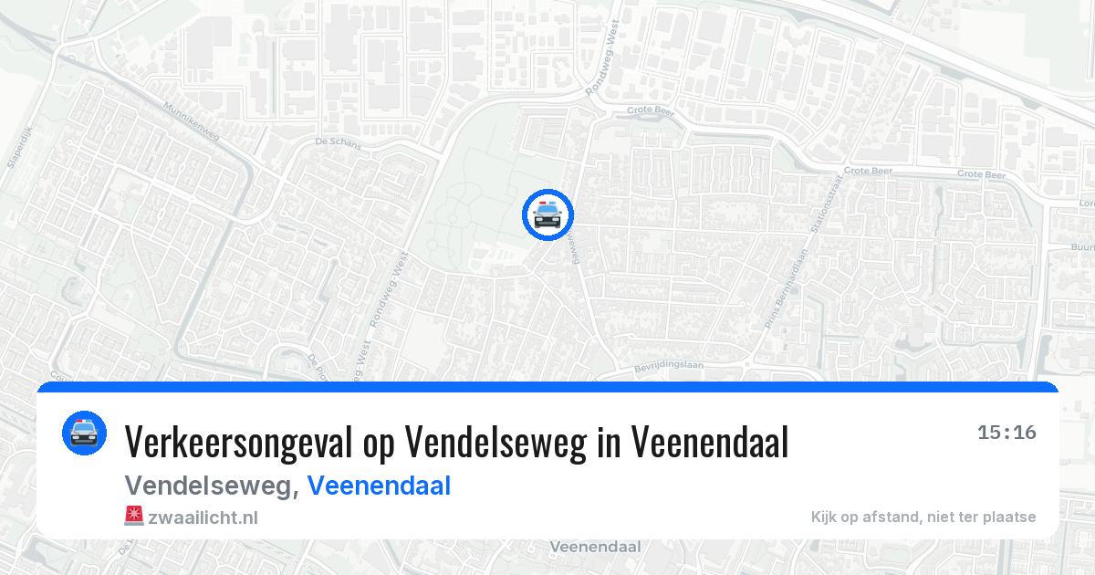 Verkeersongeval op Vendelseweg in Veenendaal — 14 mei 2026
