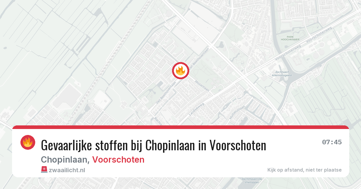 Gevaarlijke stoffen bij Chopinlaan in Voorschoten — 11 mei 2026