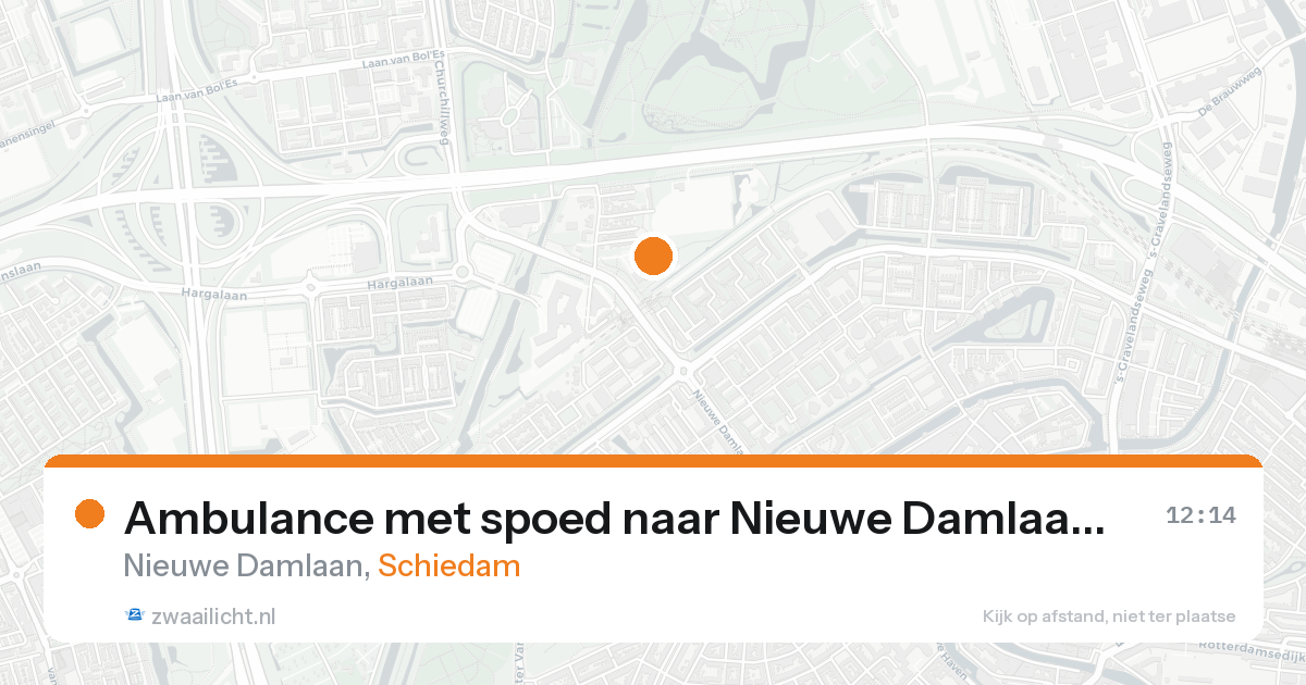 Ambulance met spoed naar Nieuwe Damlaan in Schiedam — 16 aug 2026